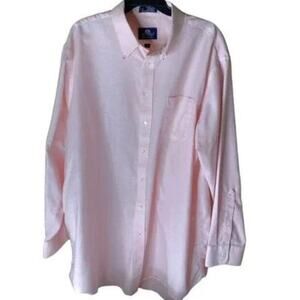 Stanford Oxford Dress Shirt Men's Size Big & Tall Neck 19 Wrinkle-Free Pocket
